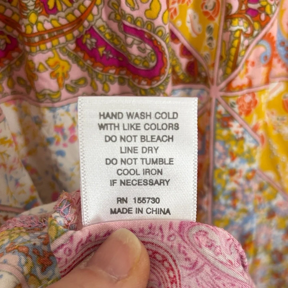 Rose & Olive Vibrant Patchwork Blouse size L - Picture 9 of 9